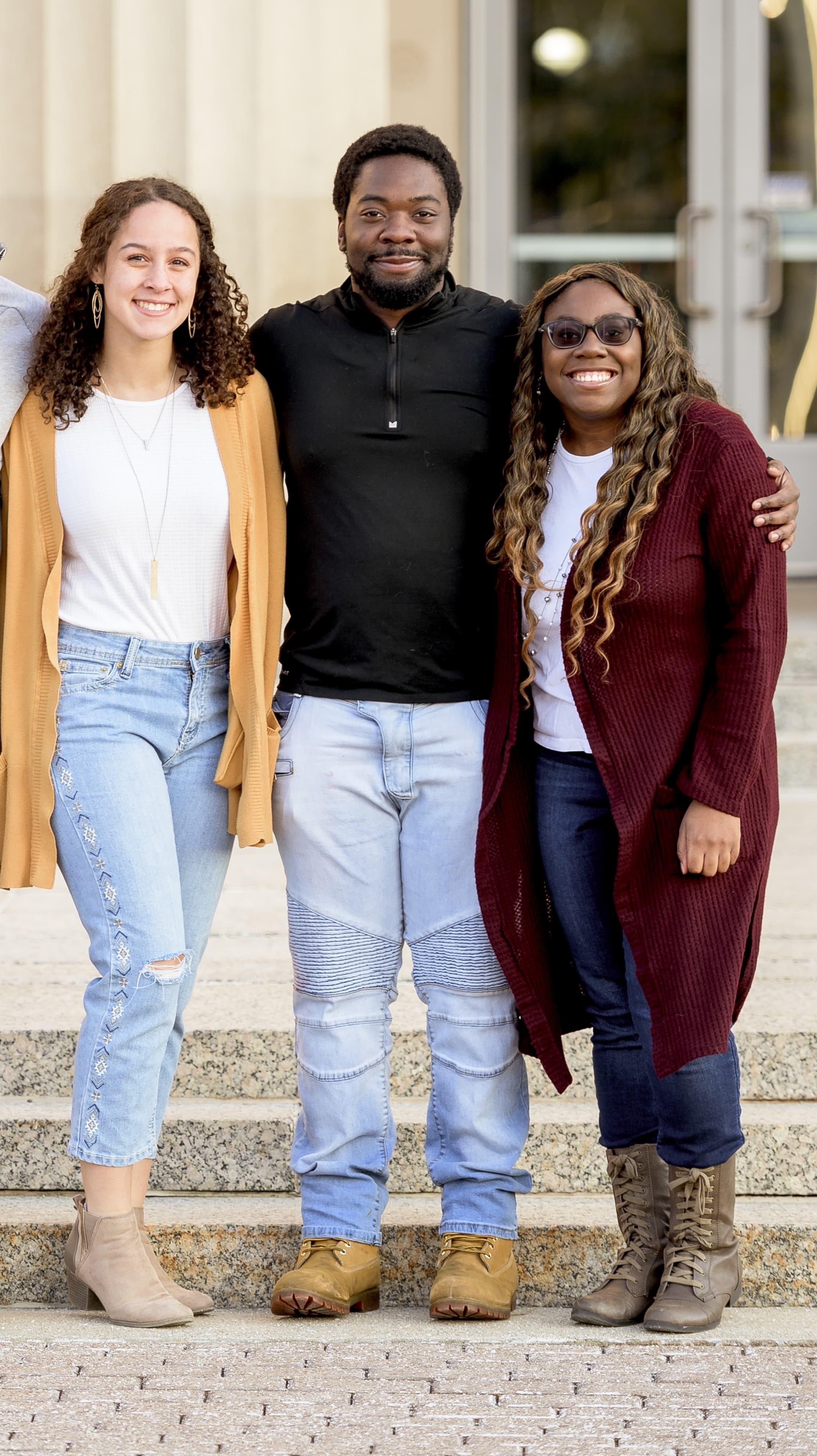 Students with books